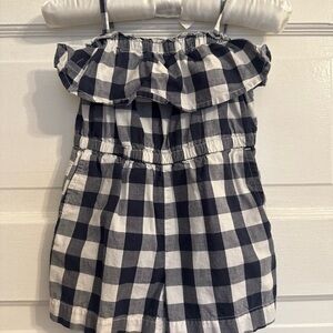 Blue & white checkered Baby Gap Ruffle Romper